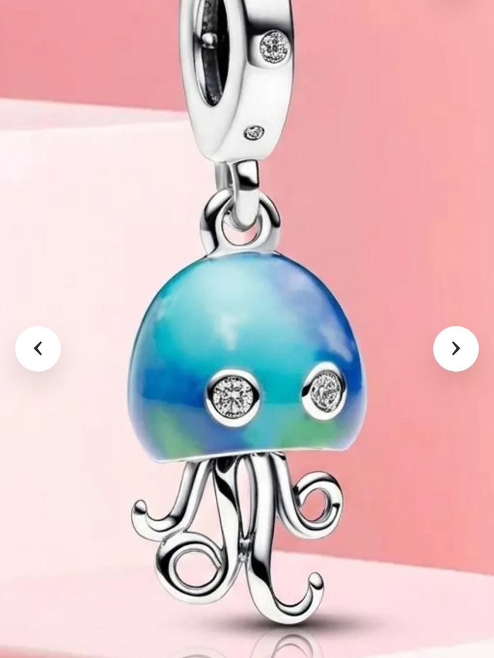 Pandora Blue-Green Jellyfish Charm Pendant